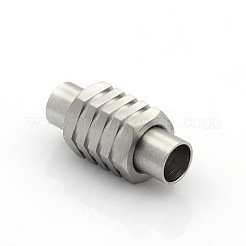 Tarnish Resistant 304 Stainless Steel Matte Surface Magnetic Clasps with Glue-in Ends&nbsp;LS-STAS-O042-C-30
