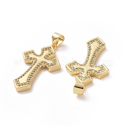 Brass Cubic Zirconia Pendants&nbsp;ZIRC-I062-13G