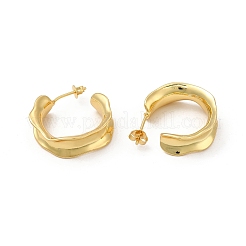 Rack Plating Brass Ring Stud Earrings for Women&nbsp;EJEW-P221-46G