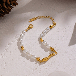 Luxury Natual Freshwater Pearl Beaded Link Bracelets for Women&nbsp;TS1372