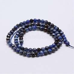 Faceted Natural Fire Crackle Agate Beads Strands&nbsp;G-F447-4mm-A19