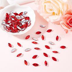 100Pcs Pointed Back Glass Rhinestone Cabochons&nbsp;RGLA-FG0001-13