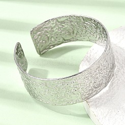 21.5MM 304 Stainless Steel Textured Cuff Bangles for Women&nbsp;SA-CBA37BC-26P
