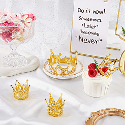 4Pcs 4 Styles Alloy Rhinestones Crown Cake Decoration&nbsp;DIY-SP0003-26G