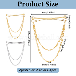 4Pcs 2 Colors Alloy Hanging Chain Brooch&nbsp;FIND-GA0008-66