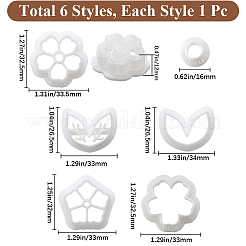 5 Styles Flower & Leaf Plastic Clay Pressed Molds&nbsp;DIY-CP0010-31
