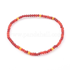 Glass & Brass Stretch Beaded Bracelets Sets&nbsp;BJEW-JB06151
