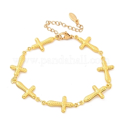 201 Stainless Steel Link Bracelets for Women&nbsp;BJEW-Z103-01G-02