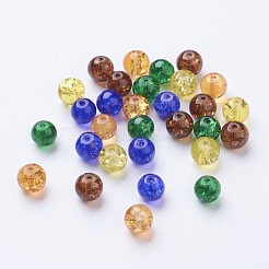 Baking Paint Crackle Glass Beads&nbsp;DGLA-X0006-8mm-07
