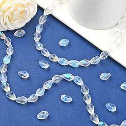Electroplate Glass Bead Strands&nbsp;EGLA-E010-8x12mm-AB01