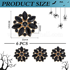 6Pcs Alloy Rhinestone Cufflinks&nbsp;BUTT-MA0001-12G-02