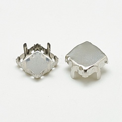 Non-Tarnish 201 Stainless Steel Sew on Prong Settings&nbsp;STAS-T032-08-12mm