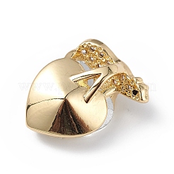Real 18K Gold Plated Rack Plating Brass Micro Pave Clear Cubic Zirconia Pendants&nbsp;KK-C015-06G-11