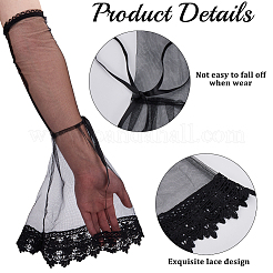Polyester Long Gauze Mesh Bowknot Oversleeves&nbsp;AJEW-WH20060-05