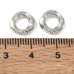 Brass Micro Pave Clear Cubic Zirconia European Beads&nbsp;CU-CBAC675-10P