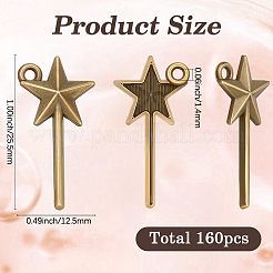 160Pcs Tibetan Style Alloy Pendants&nbsp;FIND-SC0024-07AB