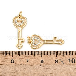 Brass Pave Clear Cubic Zirconia Pendantss&nbsp;KK-F919-38B-G
