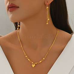 Vintage Brass Heart Earrings & Necklaces Sets for Women&nbsp;YL5232
