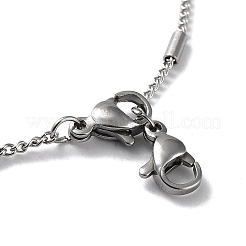 Non-Tarnish 304 Stainless Steel Column Beaded Curb Chains&nbsp;NJEW-D045-08P