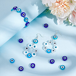 36Pcs 6 Colors Handmade Evil Eye Lampwork Beads&nbsp;LAMP-NB0002-11