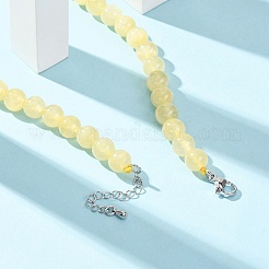 8MM Grade A Natural Golden Silk Jade Round Beaded Necklaces&nbsp;GG-CBAA808-03P-B