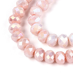Anti-Tarnish Electroplate Rondelle Glass Beads Strands&nbsp;EGLA-T021-6mm-17-03