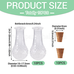 10Pcs Clear Glass Wishing Bottles&nbsp;AJEW-TA0002-85B