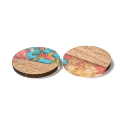 Transparent Resin & Walnut Wood Pendants&nbsp;RESI-N025-045D