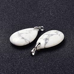 Natural Howlite Pendants&nbsp;G-D084-01P-B16