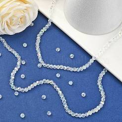 Faceted(32 Facets) Glass Beads Strands Round&nbsp;X-GF4mmC28-AB