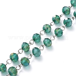 Handmade Electroplate Glass Beaded Chains&nbsp;AJEW-JB00529