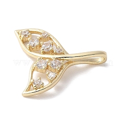 Hollow-Carved Design Fishtail Brass Pendants&nbsp;KK-V005-04G