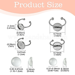 DIY Blank Dome 304 Stainless Steel Open Cuff Rings Making Kit&nbsp;DIY-YW0008-56