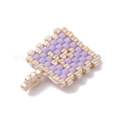 2Pcs Handmade MIYUKI Round Rocailles Seed Loom Pattern&nbsp;PALLOY-MZ00186-1