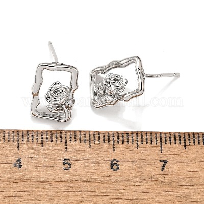 Brass Stud Earrings&nbsp;LS-EJEW-G432-01P-1