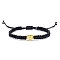 Adjustable Nylon Thread Braided Beads Bracelets, with Alloy Spacer Beads, Letter C, 6-1/4~9-7/8 inch(16~25cm)
