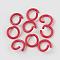 Spray Painted Iron Open Jump Rings, Round, Red, 17 Gauge, 8~8.5x1.2mm, Inner Diameter: 5~6mm