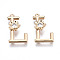 Brass Pendants, with Rhinestones, Cadmium Free & Nickel Free & Lead Free, Alphabet, Golden, Letter.L, 18x10.5x2.5mm, Hole: 1mm