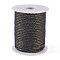 Round String Thread Polyester Cords, with Gold Wire, Prussian Blue, 2.5mm, about 21.87 yards(20m)/roll