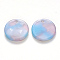 Cellulose Acetate(Resin) Pendants, Flat Round, Light Sky Blue, 17x3mm, Hole: 1.2mm