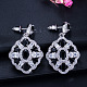 Brass Micro Pave Cubic Zirconia Dangle Stud Earrings&nbsp;WG0A5CC-08-1