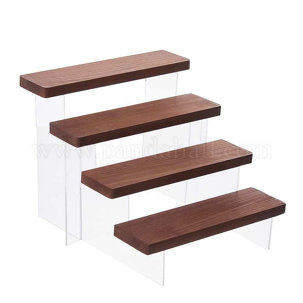 Vert Risers Racks Wholesale 4-Tier Wood Acrylic Organizer Display Riser Rack - Pandahall.com