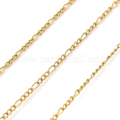 304 Stainless Steel Twisted Chains Curb Chains, Ion Plating(IP), with Spool, Soldered, Real 18K Gold Plated, 2x4x1mm,10m