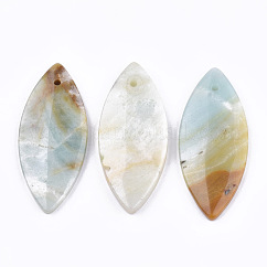 Natural Amazonite Pendants, Horse Eye, 40.5~42x17.5~19x4mm, Hole: 1mm