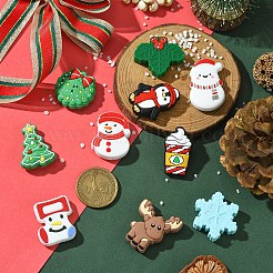 10Pcs 10 Styles Christmas Food Grade Eco-Friendly Silicone Focal Beads&nbsp;SIL-YW0001-30
