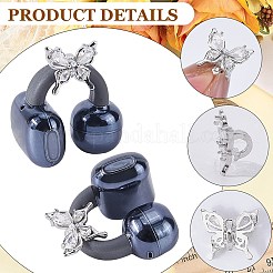 2Pcs Alloy Rhinestone Clip for Earphone Decorative Accessories&nbsp;FIND-CP0003-61B