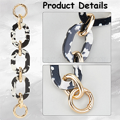 Acrylic Oval Rings Bag Extender Chains&nbsp;PURS-WH20002-02G-02