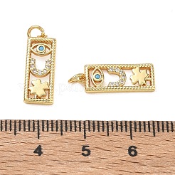 Brass Micro Pave Turquoise Cubic Zirconia Pendants&nbsp;CU-CBAF0F8-10G