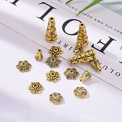 Tibetan Style Alloy Bead Caps&nbsp;TIBE-MSMC004-AG