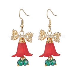 304 Stainless Steel Flower Dangle Earrings&nbsp;EJEW-MZ00592